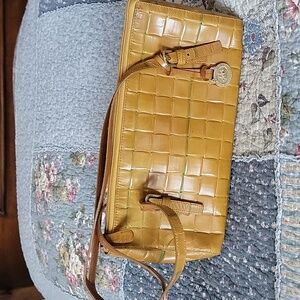 BRAHMIN Tropical Basket  Woven Leather Shoulder Bag